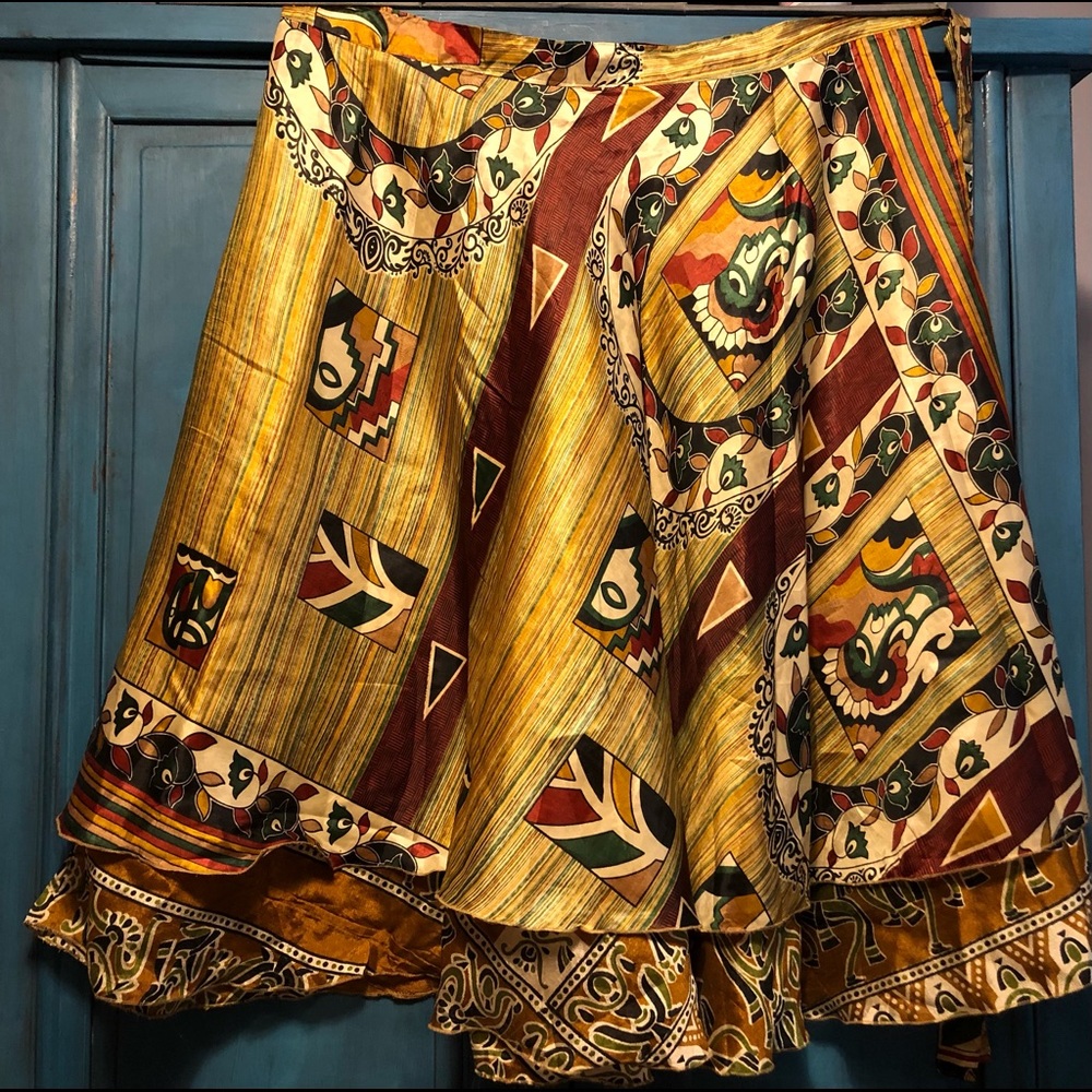 DGY Regular Ankle reversible sari wrap skirt